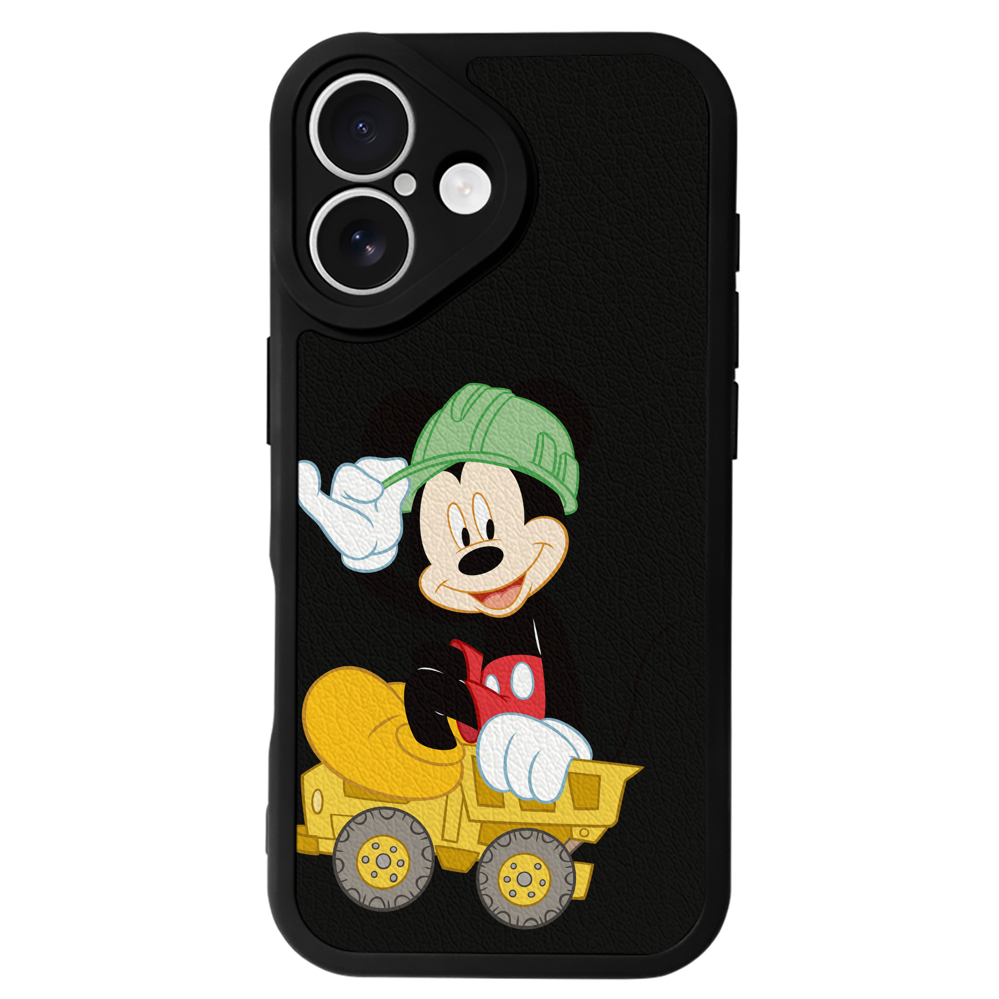（画像用） ミッキーマウス Mickey Mouse 【iPhone 16シリーズ対応】シリコンスマホケース（レザー調） 材質：シリコン